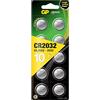 GP CR2032 - Pile a bottone al litio da 3 V, batterie a bottone CR 2032/DL2032, tensione 3 Volt (10 pezzi in 2 x 5 pezzi, batterie rimovibili singolarmente)