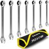 BLOSTM Set di Chiavi Combinate a Cricchetto - Set di Chiavi Metriche da 8 mm a 17 mm, Ideale per Fai da Te, Riparazioni Auto e Biciclette - 7 Pezzi