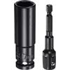 QUARKZMAN Bussole Percussione Profonda 6 Punti Attacco 1/2 17mm Lunghezza 3 Adattatori Codolo Esagonale 1/2 1/4 Fosfato, Kit Accessori Adattatori Prese Cr-V per Bulloni Esagonali Dadi