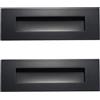 Ubric 2 maniglie per porta scorrevole in acciaio inox, con dita in acciaio inox nero opaco (150 x 50 mm)