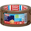 tesapack STRONG RECYCLED - Nastro adesivo per pacchi in plastica riciclata al 100%, nastro adesivo per pacchi di peso medio -Resistente ai raggi UV e all'invecchiamento -Stampato marrone -66 m x 50 mm