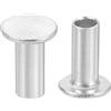 QUARKZMAN 50pz Rivetti Semitubolari, 5mm x 10mm Rivetti Semi-Tubolari Testa Piatta Tonda Alluminio Rivetti con Perno Metallo per Riparazioni Domestiche Industriali, Argento