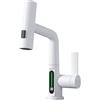 kyaoayo Rubinetto da cucina estraibile, rubinetto da cucina con indicatore di temperatura a LED, girevole a 360°, 3 modalità di getto d'acqua, miscelatore da cucina, rubinetto a cascata per cucina, bagno