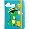 beinkmake Porta passaporto, in pelle, organizer per documenti da viaggio, custodia a portafoglio con scomparti per carte di credito, accessorio essenziale da viaggio per affari e vacanze, Dinosauro da