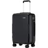 KONO Valigia 55cm PC+ABS Trolley Bagaglio a mano Piccolo Guscio Rigido Valigie Leggero Durevole con Doppie Ruote Girevoli TSA Blocco di Sicurezza, Nero