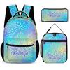 Amabery Set di 3 zaini con stampa leopardata personalizzata, zaino per computer portatile di grande capacità, per adulti, lavoro e viaggio, Leopardo 13, standard, Casual