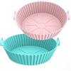 Elalove 2 Pezzi Teglie per Friggitrice ad Aria con Manico, Accessori Friggitrice ad Aria Riutilizzabili, Contenitori in Silicone per COSORI Innsky Moulinex Philips