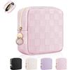 Playexen Trousse Donna Trucchi Beauty Case Piccola Pelle Pu Pochette Portatrucchi da Borsa da Viaggio per Cosmetica Organizer Piccolo Astuccio Trucco Portatile Accessori Makeup per Ragazza Compleanno Nero