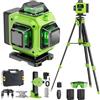 Tdyon Livella Laser Autolivellante 16 Linee con Treppiede, 4 X 360 °Livello Laser Autolivellante Verde, 2 x Batterie, Autolivellante, Supporto rotante, Telecomando