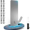 Vehepeay 10 Pezzi Ganci Adesivi, Gancio Adesivo Realizzato in Acciaio Inox, Gancio Adesivo Forte Può contenere fino a 6 KG,Ganci Adesivi Muro Uso per Bagno, Toilette e Cucina
