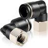 TAILONZ PNEUMATIC Female Elbow 8mm Tube OD x 1/8 Inch BSP Thread Push to Connect Fittings PLF8-01(Pack of 2)