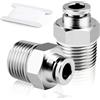 TAILONZ PNEUMATIC 304 Raccordi diritti maschi in acciaio inox 4mm tubo OD x 1/4 BSP da collegare PC4-02 (confezione da 2)