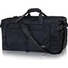 Fmeida 65L Borsone da Viaggio Unisex Adulto, Grande Borsone Palestra con Scomparto per Scarpe e Tracolla, Impermeabile Duffel Bag Borsa Sportivo, Nero