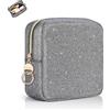 Playexen Beauty Case da Viaggio Trousse Trucchi Donna Pochette in Pelle Brillantini Borsa per Cosmetici Organizer Borse Makeup Trucco Organizer Portatile Accessori Viaggio per Ragazza Donna Compleanno(Nero)