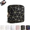 Playexen Pochette Donna Trucchi Piccola Trousse Ragazza Beauty Case Piccolo da Viaggio in Pelle PU Borsa da Toilette per Organizer Cosmetici Makeup Regalo Compleanno Natale Ideale per Donna Ragazza(Nero-B)