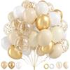 Almaxi Palloncini Beige Oro 62 Pezzi, 12 Pollici Addobbi Compleanno con palloncini Albicocca Beige Bianco Oro,per Decorazioni Compleanno Battesimo Gender Reveal Boho Matrimonio Laurea Anniversario