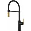Franke Maris Stripes Semi-Pro - 115.0747.679 Miscelatore Cucina da Incasso Monocomando con doccia orientabile doppio getto con funzione spray e canna girevole bi-colore Black Matt e Gold