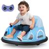 FANTASK Monopattino auto per bambini, bumper elettrico auto con luci LED lampeggianti, telecomando e musica e rotazione a 360 gradi, scooter per bambini dai 18 mesi in su (blu)