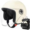 Samuliy Casco Motociclista | Casco Aperto per Adulti - Equipaggiamento Protettivo Traspirante con Visiera per Uomini e Donne | Per Pendolarismo Avventura all'Aperto Scooter e Sportbike