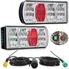 DARKGUARD Kit Fari Rimorchio 13 Poli Fanali Posteriore Led per Rimorchio 7 Funzioni 12V/24V con 5P Baionetta Cavo Pre-Cablaggio 5,5M + Extra 25cm per Luci Posizione/Nebbia/Targa, Omologati E57 IP65