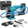 LIROPAU Ingrassatore a batteria, 10.000 PSI, con portata di 4,6 oz/min, 2 batterie | motore brushless, tubo da 39,4 pollici, raccordo a 90 gradi e 3 ugelli