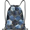 Generic Zaino con Coulisse Golden Hexagons Pattern Sacchetta Sportiva Pieghevole Sacca da Palestra Resistente Drawstring Backpack per Vacanze Viaggi Spiaggia