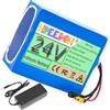 FREEDOH Batteria in PVC da 24 Volt, Batteria al Litio da 24 V, 10 Ah, 12 Ah, 15 Ah, 20 Ah, 25 Ah, 30 Ah, batterie di Ricambio con Caricabatterie.,24v10ah