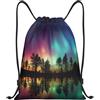 Generic Zaino con Coulisse Aurora View Borsa con Coulisse Leggero Drawstring Backpack Grande capacità Sacchetta Sportiva per Unisex Scuola Viaggi