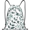 Generic Zaino con Coulisse Green Florals Vine Pattern Sacchetta Sportiva Pieghevole Drawstring Backpack Leggero Sacca da Palestra per Viaggi Spiaggia Scuola
