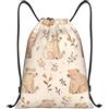 Generic Zaino con Coulisse Cute Bear Forests Drawstring Backpack Leggero Sacchetta Sportiva Pieghevole Sacca da Palestra per Scuola Unisex Vacanze