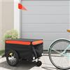 LoogCape Rimorchio per bicicletta nero arancione 45 kg rimorchio per trasporto città vita quotidiana bicicletta all'aperto viaggio robusto pieghevole bandiera di sicurezza