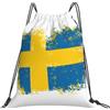 Generic Zaino con Coulisse Sweden Flag Drawstring Backpack Pieghevole Borsa con Coulisse Resistente Sacca da Palestra per Viaggi Scuola Spiaggia
