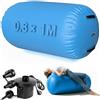 UtaUla 0,8 x 1 m Air Roller barile per ginnastica con pompa, tappetino gonfiabile per ginnastica per allenamento a casa, Tumbling, yoga e backflip pratica, tappetino impermeabile per casa e studio