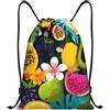 Generic Zaino con Coulisse Colorful Tropical Fruits Drawstring Backpack Leggero Sacchetta Sportiva Impermeabile Sportiva Zainetto per Unisex Scuola Spiaggia