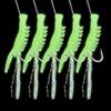 zwxqe Amo da pesca, 5 ganci con gamberi fosforescenti, esche realistiche per pesci gatto pesca in acqua e salata, lago fiume kayak, esche