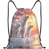 Generic Zaino con Coulisse Cute Bears Borsa con Coulisse Pieghevole Sacchetta Sportiva Resistente Sportiva Zainetto per Scuola Viaggi Unisex