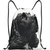 Generic Zaino con Coulisse Cute Springer Dog Borsa con Coulisse Grande capacità Drawstring Backpack Impermeabile Sacca da Palestra per Unisex Scuola Spiaggia