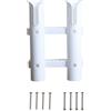 Gettimore Porta canna da pesca, 2 tubi, in plastica ABS, per barca, yacht, kayak, camion, montaggio sicuro con viti, nero/bianco