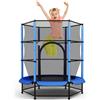 LIFERUN Trampolino per bambini, per esterni, Ø 140 cm, per interni e bambini, con rete di sicurezza, trampolino da giardino per allenamento e intrattenimento, fino a 50 kg