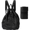 Fauhapyway Zaino da trekking pieghevole portatile da 20 l, leggero, per viaggi, campeggio, passeggiate, con scomparti con cerniera, 32 x 22 x 42 cm, Nero , M, Casual