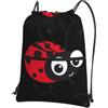YYHWHJDE Zaino con coulisse con stampa di coccinelle in stile cartone animato, leggero, impermeabile, con tasca con cerniera, per viaggi ed escursioni