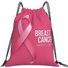 Generic Zaino con Coulisse Breast Cancers Awareness Month Sacca da Palestra Pieghevole Drawstring Backpack Resistente Sacchetta Sportiva per Unisex Viaggi Spiaggia
