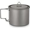 Domary Tazza, Tazza da Campeggio Portatile con Manico Pieghevole e Coperchio, per Escursionismo All'aperto, Zaino in Spalla, Picnic, 300 Ml 350 Ml 450 550 650 750 (Titanio)
