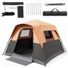 HOMASIS Tenda da Campeggio per 5-6 Persone, 276 x 275 x 185 cm (Arancione)