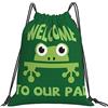 Generic Zaino con Coulisse Welcome To Our Pad Sacchetta Sportiva Impermeabile Sacca da Palestra Resistente Sportiva Zainetto per Scuola Spiaggia Viaggi