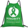 Generic Zaino con Coulisse in July I Wear Green for Minority Mental Health Awareness Month Borsa con Coulisse Leggero Sacchetta Sportiva Impermeabile Sacca da Palestra per Spiaggia Unisex Scuola
