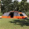 LoogCape Tenda familiare con tetto, grigio arancione taffetà, 833 x 585 x 216 cm, per 12-16 persone, tenda a cupola impermeabile per esterni, con aste e porta E, protezione antipioggia