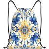 Generic Zaino con Coulisse Elegant Yellow Florals Borsa con Coulisse Grande capacità Drawstring Backpack Leggero Sacchetta Sportiva per Unisex Viaggi Spiaggia