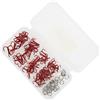 Generic Kit di Ami da Pesca Tripli Incisivi in acciaio Ad Alto Tenore di Carbonio Leggero per la Pesca di Aringhe e Crostacei con Scatola di Immagazzinaggio 100 Pezzi (rosso)