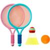 KQFCAZRE Set da Badminton per Bambini con Racchetta, Palla E Volano. Racchette da Tennis per Esterni per Ragazzi, Blu e Rosa